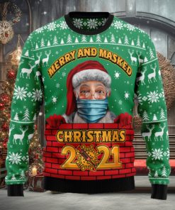 Merry And Masked Ugly Christmas Sweater Thankgiving Gift Men Women