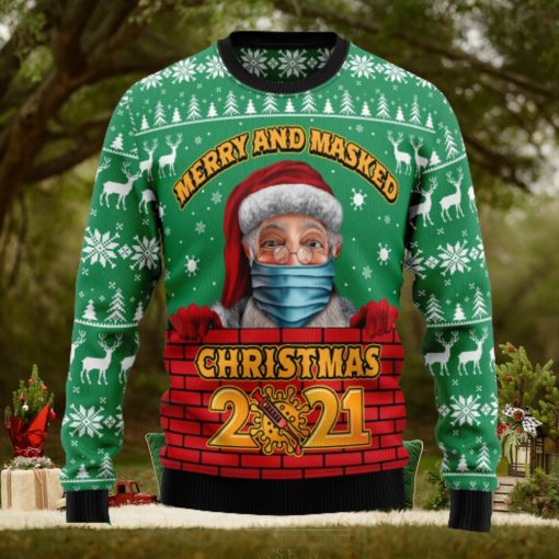 Merry And Masked Ugly Christmas Sweater Thankgiving Gift Men Women