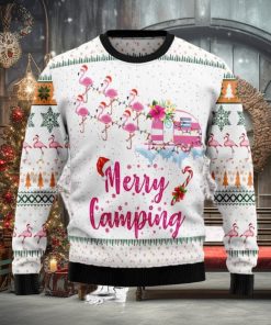 Merry Camping Flamingo Ugly Christmas Sweater