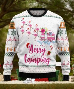 Merry Camping Flamingo Ugly Christmas Sweater