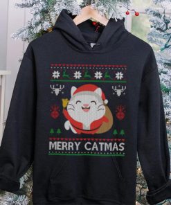 Merry Catmas Funny Christmas Cute Cat Lover Gift V Neck Womens T Shirt