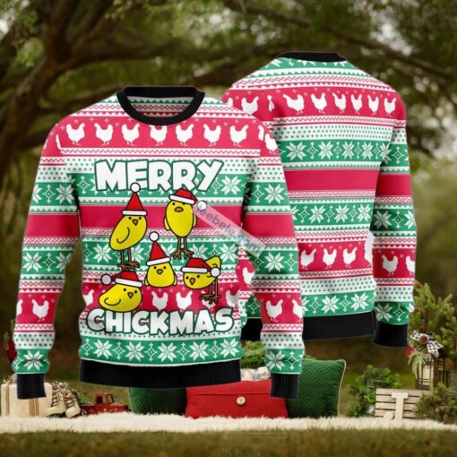 Merry Chickmas Green Red Best Xmas Sweaters