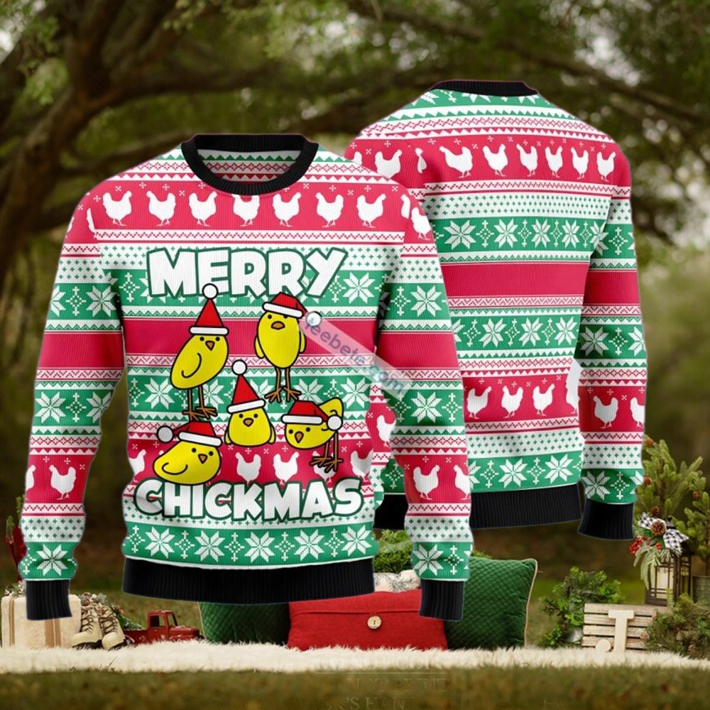 Merry Chickmas Green Red Best Xmas Sweaters Merry Chickmas Green Red Best Xmas Sweaters