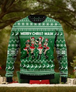 Merry Christ Mask Funny Ugly Christmas Sweater