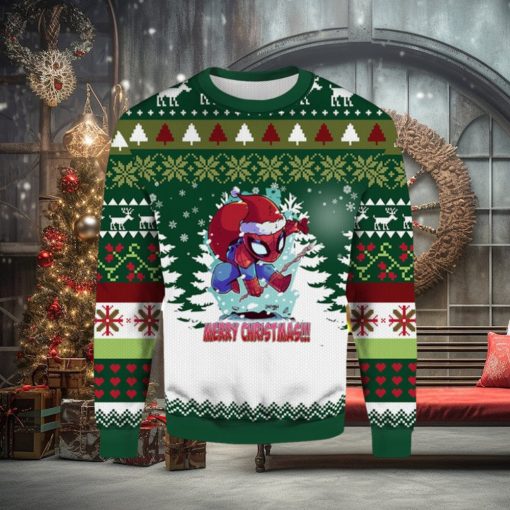 Merry Christmas And Happy Holidays Spider Man Ugly Sweater