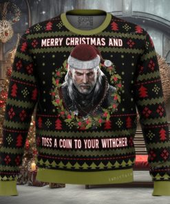 Merry Christmas And Toss A Coin The Witcher Womens Ugly Sweater