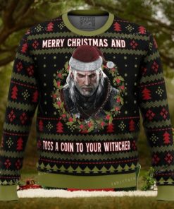 Merry Christmas And Toss A Coin The Witcher Womens Ugly Sweater