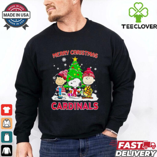 Merry Christmas Arizona Cardinals X Peanuts characters 2024 shirt