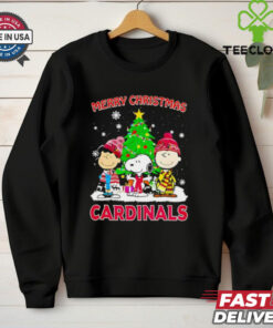 Merry Christmas Arizona Cardinals X Peanuts characters 2024 shirt