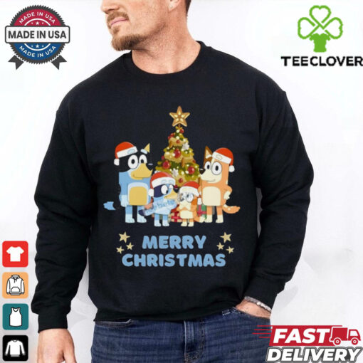 Merry Christmas Bluey Dad Mom And Bingo Shirt