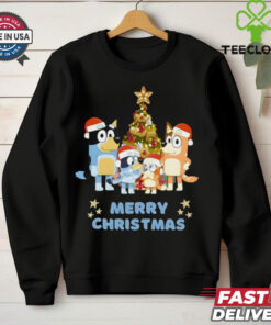 Merry Christmas Bluey Dad Mom And Bingo Shirt