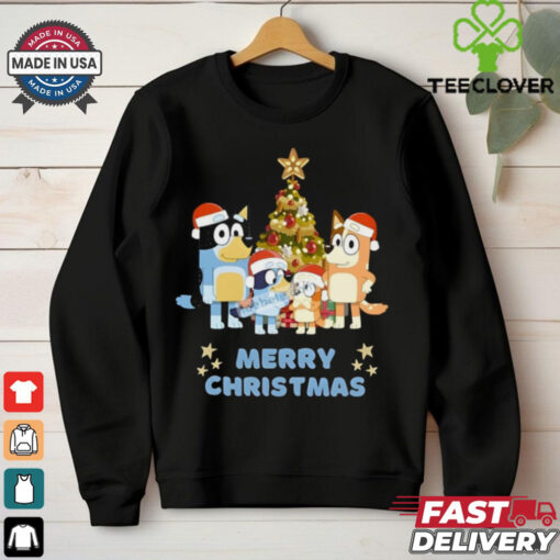 Merry Christmas Bluey Dad Mom And Bingo Shirt