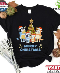 Merry Christmas Bluey Dad Mom And Bingo Shirt