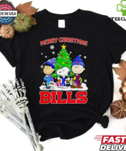 Merry Christmas Buffalo Bills X Peanuts characters 2024 shirt