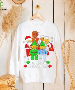 Merry Christmas Building Bricks Santa Elf Snowman Figures T Shirt