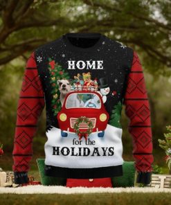 Merry Christmas Bulldog And Snowman Ugly Sweater Christmas Party