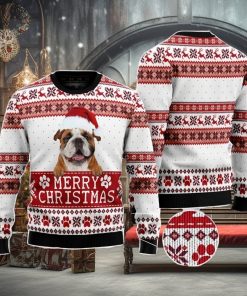 Merry Christmas Bulldog Christmas Gift Ugly Christmas Sweater Xmas Holiday