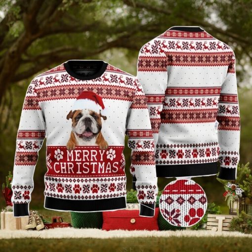 Merry Christmas Bulldog Christmas Gift Ugly Christmas Sweater Xmas Holiday