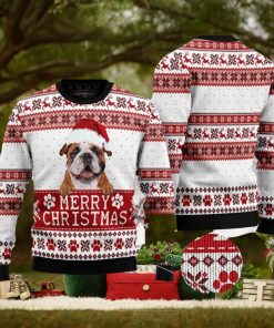 Merry Christmas Bulldog Ugly 3D Sweater Gift For Men And Women