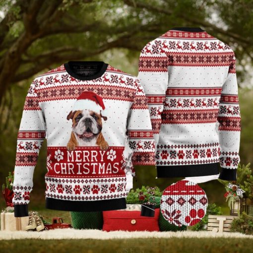 Merry Christmas Bulldog Ugly 3D Sweater Gift For Men And Women