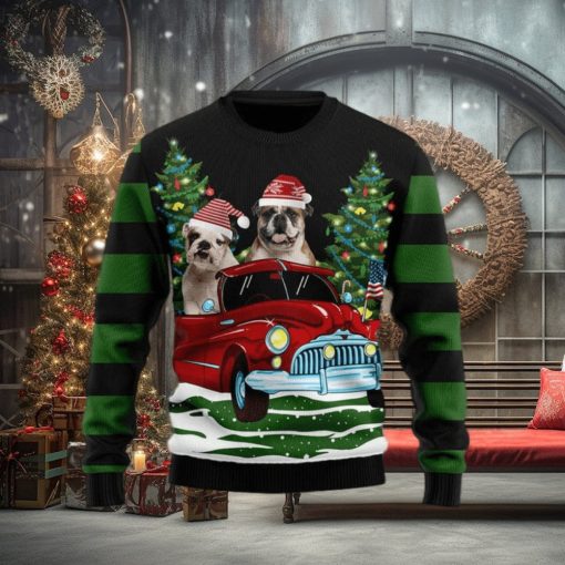 Merry Christmas Bulldog Ugly Christmas Sweater Gift For Men And Women