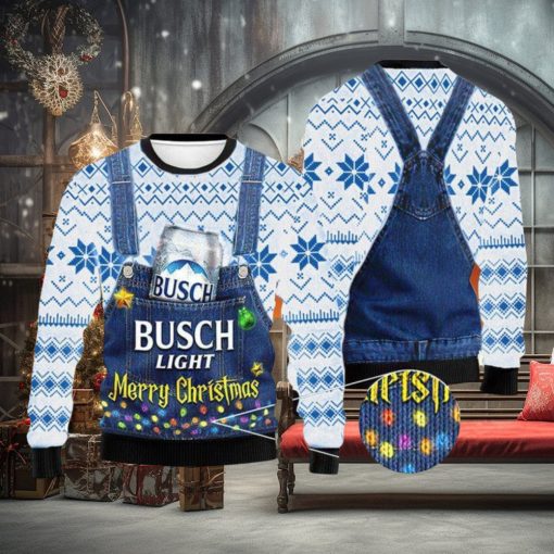Merry Christmas Busch Light Sweater, Christmas Gift Apparel, Merry Ugly Christmas Sweater