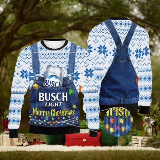 Merry Christmas Busch Light Sweater, Christmas Gift Apparel, Merry Ugly Christmas Sweater