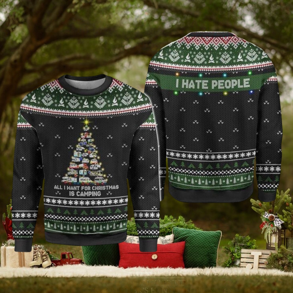 Merry Christmas Camping All I Want For Is I Hate People For Christmas Gifts Knitting Pattern Sweater Merry Christmas Camping All I Want For Is I Hate People For Christmas Gifts Knitting Pattern Sweater