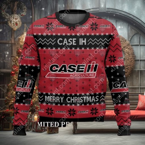 Merry Christmas Case IH Tractor Ugly Christmas Sweater