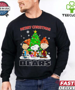 Merry Christmas Chicago Bears X Peanuts characters 2024 shirt