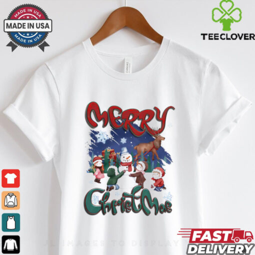 Merry Christmas Children make snowmen vintage shirt