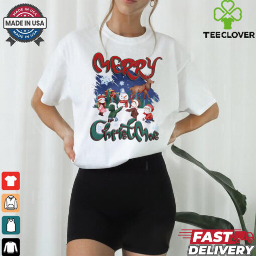 Merry Christmas Children make snowmen vintage shirt