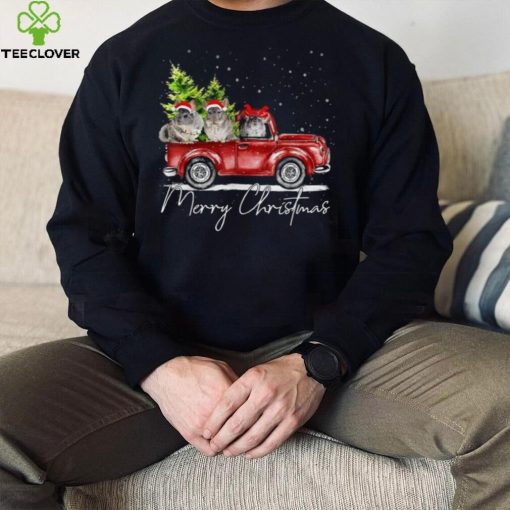 Merry Christmas Chinchilla Farmer Santa Truck Xmas Reindeer Shirt
