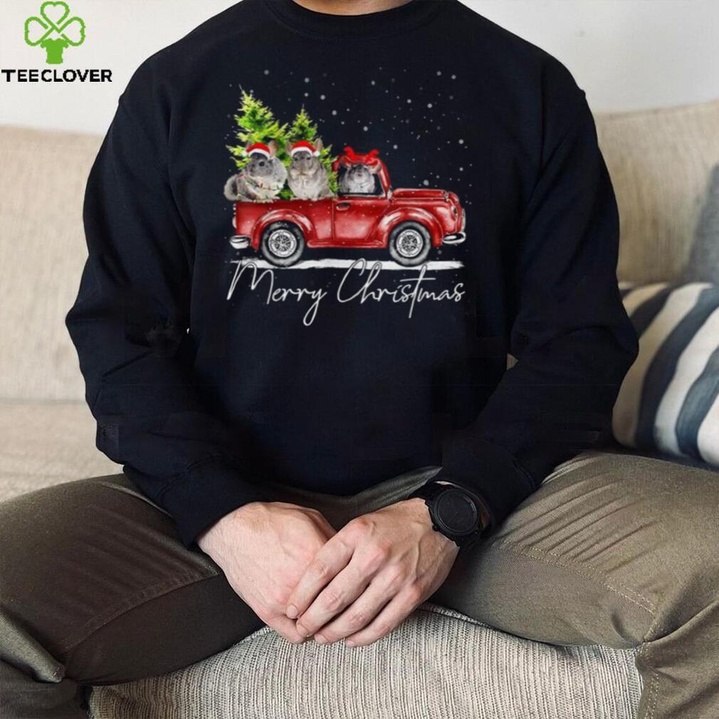 Merry Christmas Chinchilla Farmer Santa Truck Xmas Reindeer Shirt Merry Christmas Chinchilla Farmer Santa Truck Xmas Reindeer Shirt