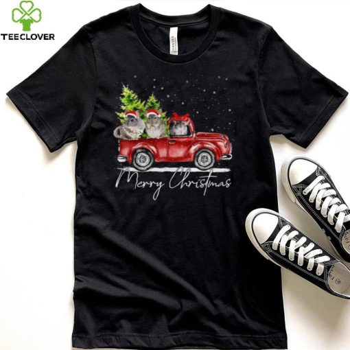 Merry Christmas Chinchilla Farmer Santa Truck Xmas Reindeer Shirt