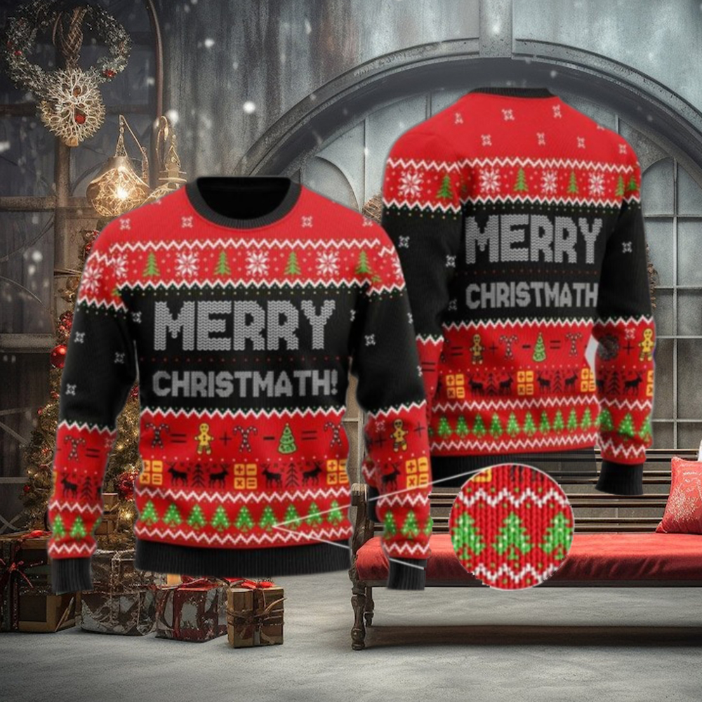 Merry Christmas Christmath Math 3D Printed Ugly Christmas Sweater Merry Christmas Christmath Math 3D Printed Ugly Christmas Sweater
