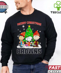 Merry Christmas Cleveland Browns X Peanuts characters 2024 shirt