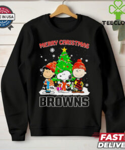 Merry Christmas Cleveland Browns X Peanuts characters 2024 shirt