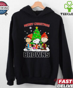 Merry Christmas Cleveland Browns X Peanuts characters 2024 shirt
