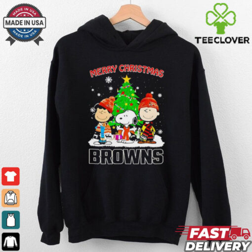 Merry Christmas Cleveland Browns X Peanuts characters 2024 shirt