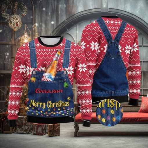 Merry Christmas Coors Light Ugly Sweater, Christmas Gift Apparel, Merry Ugly Christmas Sweater