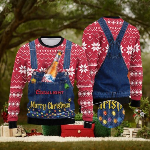 Merry Christmas Coors Light Ugly Sweater, Christmas Gift Apparel, Merry Ugly Christmas Sweater