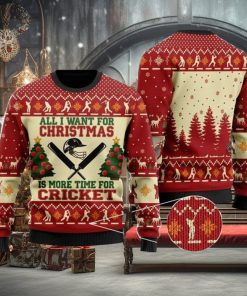 Merry Christmas Cricket All I Want For Is More Time For Ugly Christmas Wool Knitted Sweater