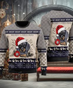 Merry Christmas Dachshund Womens Ugly Sweater