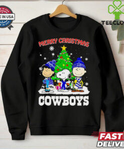 Merry Christmas Dallas Cowboys X Peanuts characters 2024 T Shirt