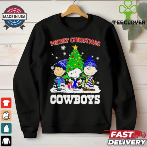 Merry Christmas Dallas Cowboys X Peanuts characters 2024 T Shirt