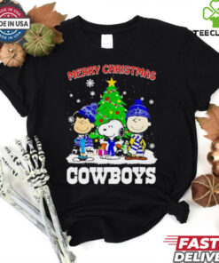 Merry Christmas Dallas Cowboys X Peanuts characters 2024 T Shirt