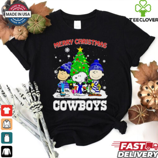 Merry Christmas Dallas Cowboys X Peanuts characters 2024 T Shirt