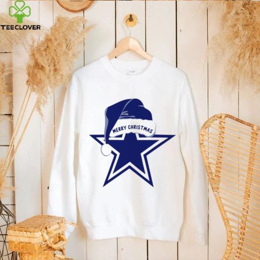 Merry Christmas Dallas Cowboys football Santa hat logo funny hoodie, sweater, longsleeve, shirt v-neck, t-shirt