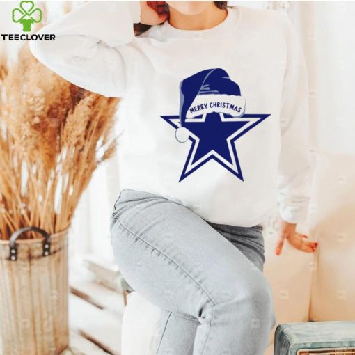 Merry Christmas Dallas Cowboys football Santa hat logo funny hoodie, sweater, longsleeve, shirt v-neck, t-shirt